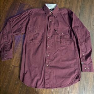 Browning Men's Long Sleeve Button-Down Shooting Shirt - Burgundy